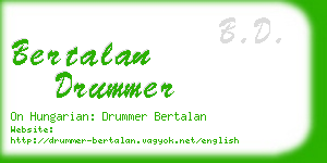 bertalan drummer business card